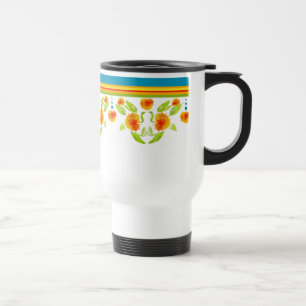 Mug De Voyage Joli style champêtre Marigolds Bordure Voyage Mug
