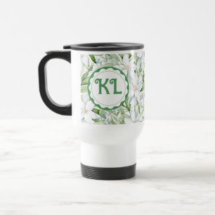 Mug De Voyage Jolie aquarelle Fleurs blanches personnalisées