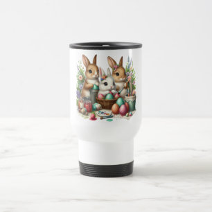 Mug De Voyage Jolie fête de peinture de Pâques Bunny/Printemps