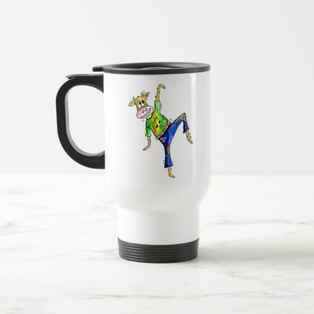 Mug De Voyage Jolie vache dansante Whimsical (Gauche)