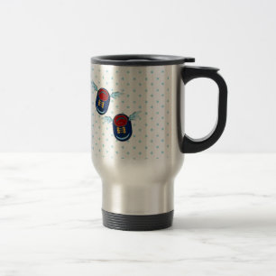 Mug De Voyage Jolies chaussures volantes ailées bleues et rouges
