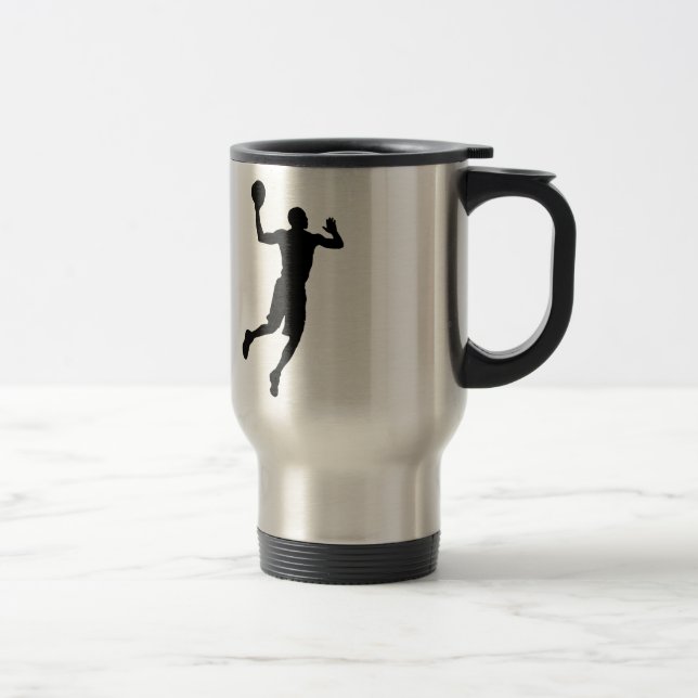 Mug De Voyage Joueur de basket-ball Pop Art Silhouette (Droit)