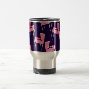 Mug De Voyage Joueur de disques rétro rose amusant Kitschy Motif