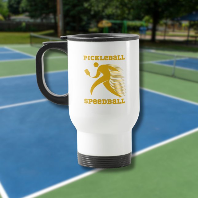 Mug De Voyage Joueur de Pickleball Speedball avec vitesse (Créateur téléchargé)