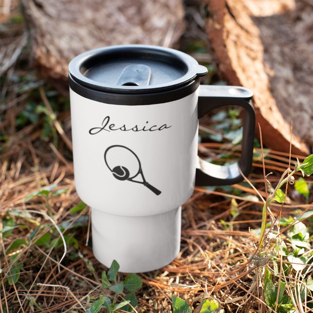 Mug De Voyage Joueuse de tennis féminine de classe personnalisée (Créateur téléchargé)