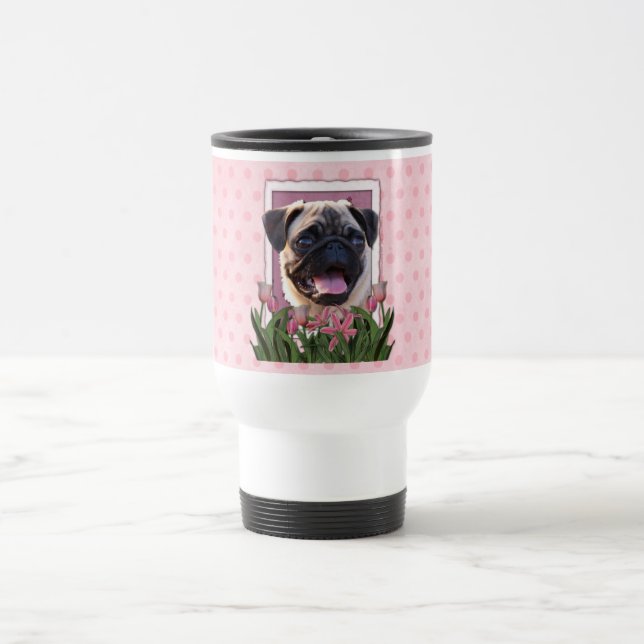 Mug De Voyage Jour de mères - tulipes roses - carlin (Centre)