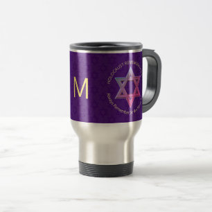 Mug De Voyage JOUR DU SOUVENIR DE L'HOLOCAUSTE violet Monogramme