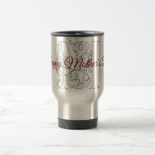 Mug De Voyage Joyeuse Fête des Mères 'M' Texte Art