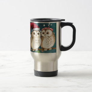 Mug De Voyage Joyeux Chouettes de Noël