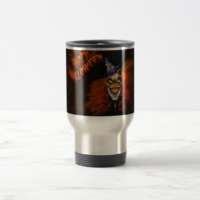 Mug De Voyage Joyeux Clown effrayant d'Halloween (Centre)