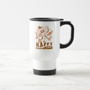 Mug De Voyage Joyeux Halloween Citrouille de points de Polka ré