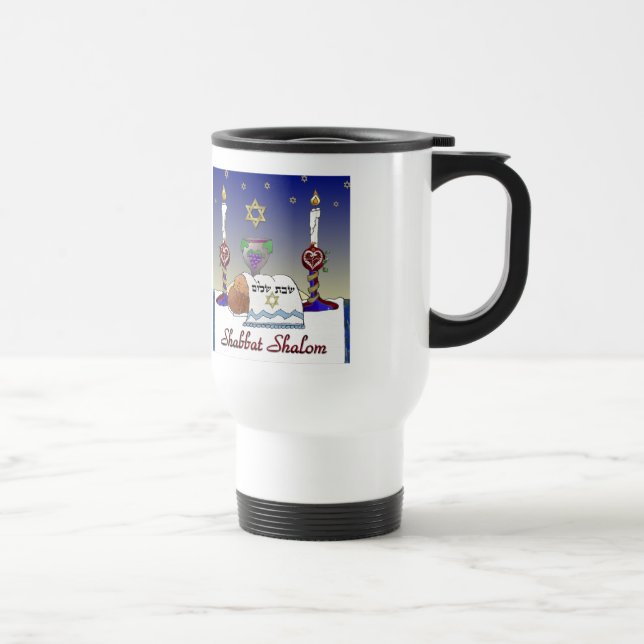 Mug De Voyage Judaica Shabbat Shalom (Droite)