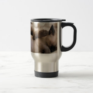 Mug De Voyage Jumeaux Caressent Chat Chaton Siamois Mignon