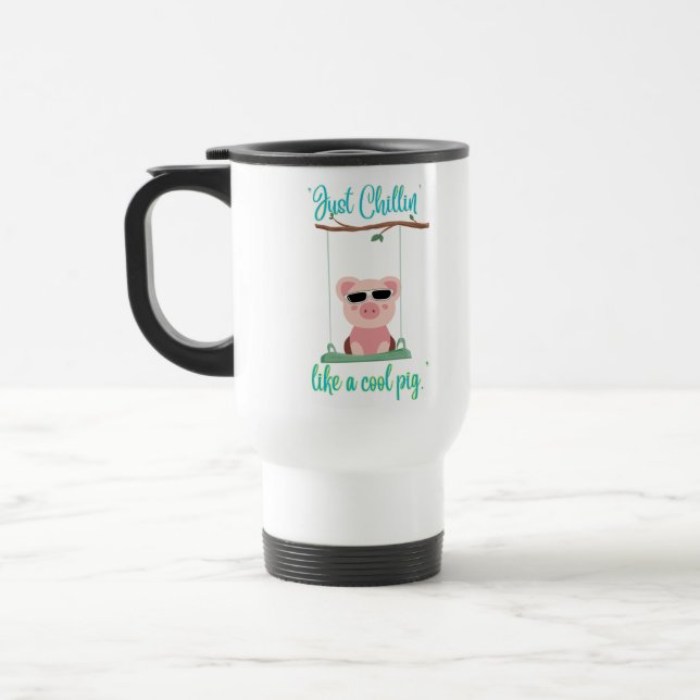 Mug De Voyage juste au frais - citation de porc (Gauche)