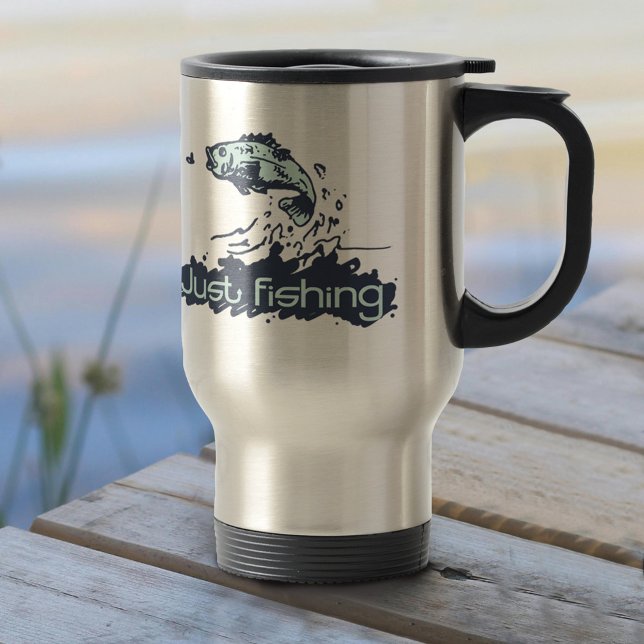 Mug De Voyage Juste la pêche mens voyage muette (Créateur téléchargé)