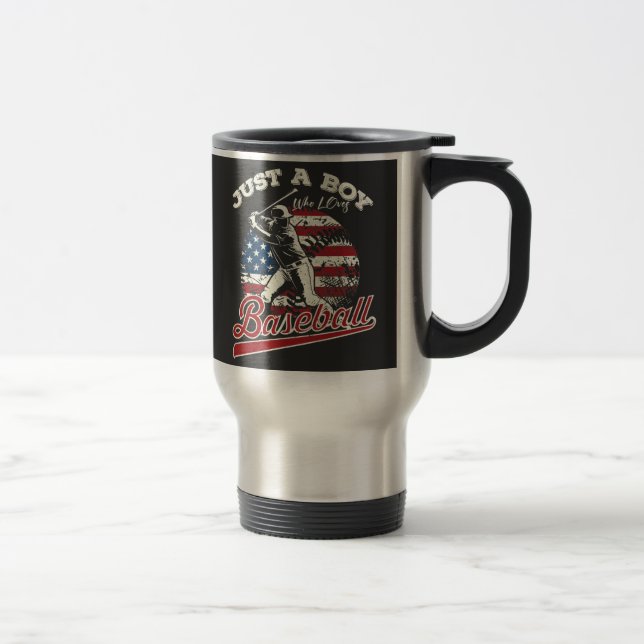 Mug De Voyage Juste un garçon qui aime le baseball (Droit)