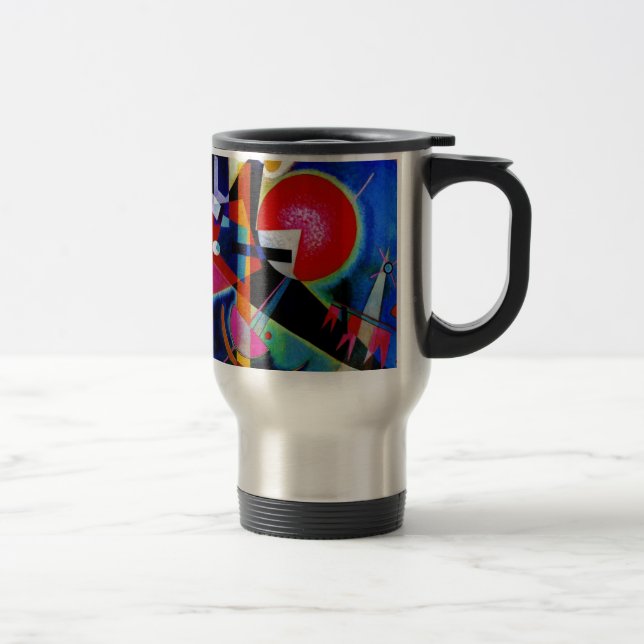 Mug De Voyage Kandinsky en peinture Abstraite bleue (Droit)