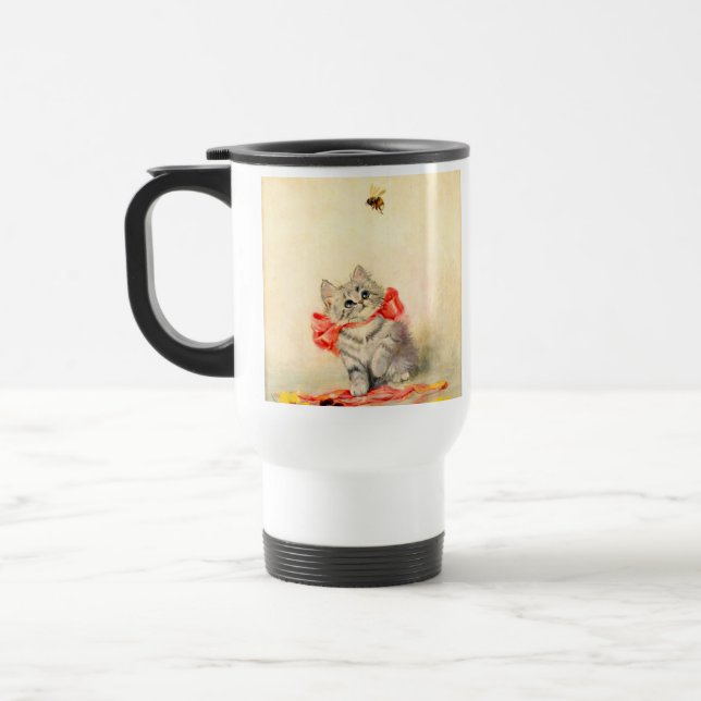 Mug De Voyage Kitten avec ruban rouge (Gauche)