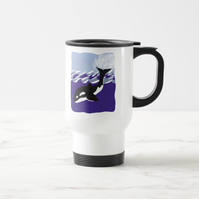 Mug De Voyage La baignade des baleines dans l'océan (Droite)