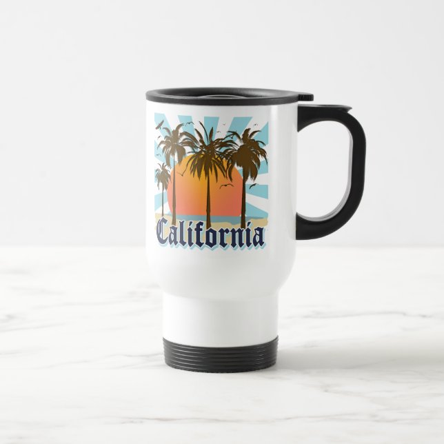Mug De Voyage La Californie échoue le coucher du soleil (Droite)