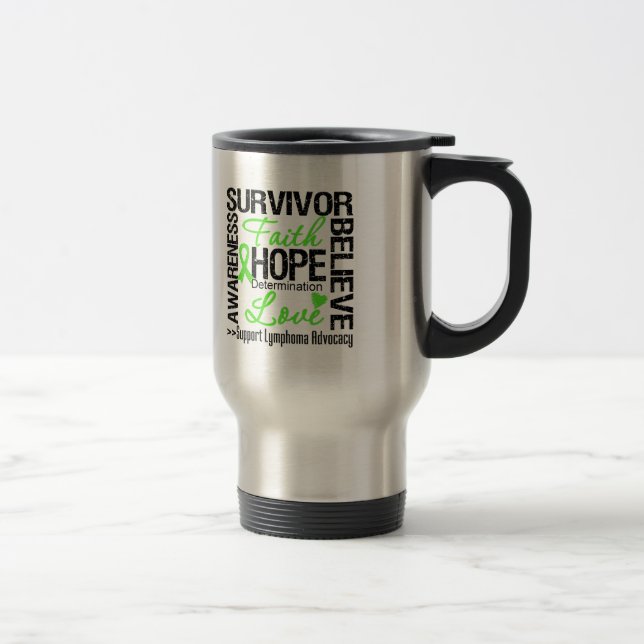 Mug De Voyage La devise des survivants du cancer du lymphome (Droit)