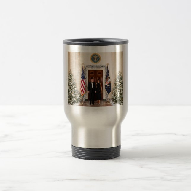 Mug De Voyage La Maison Blanche de Noël de Donald & Melania Trum (Centre)