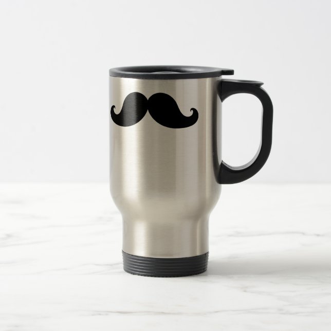 MUG DE VOYAGE LA MEILLEURE MOUSTACHE NOIRE (Droit)