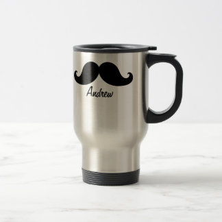 MUG DE VOYAGE LA MEILLEURE MOUSTACHE NOIRE PERSONNALISÉE