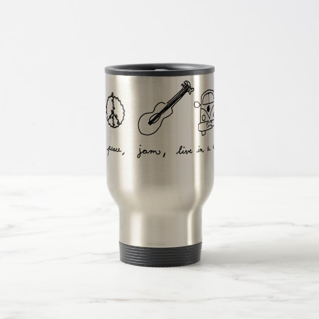 Mug De Voyage La paix, confiture, habitent dans un Van (Centre)