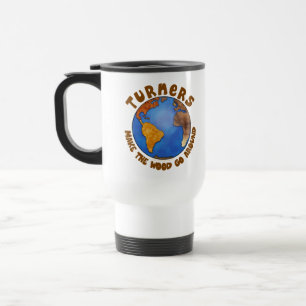 Mug De Voyage La terre drôle de Woodturning de globe de