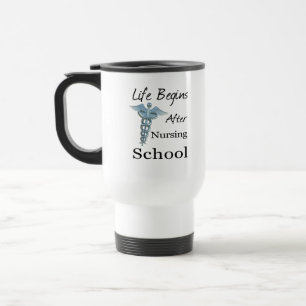 Mug De Voyage La vie commence après l'école de soins infirmiers 