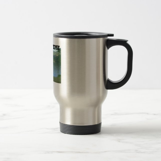 Mug De Voyage lac, pêchant le temps (Droit)