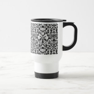 Mug De Voyage Lace noir blanc Damas Brocade