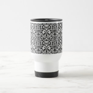 Mug De Voyage Lace noir blanc Damas Brocade