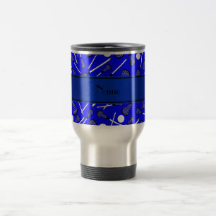 Mug De Voyage Lacrosse bleue nommée personnalisée