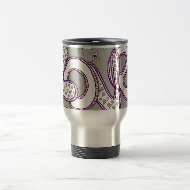 Mug De Voyage L'amour dans le style années 1960 (Centre)