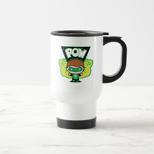 Mug De Voyage Lanterne verte Chibi Formant Des Poings Géants (Droite)