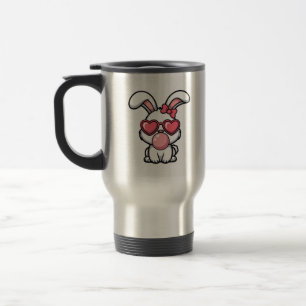 Mug De Voyage Lapin Kawaii joueur avec bulle de Bubble Gum