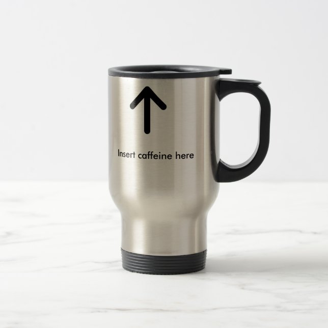 Mug De Voyage le caffiene d'insertion de l'acier inoxydable 15oz (Droit)