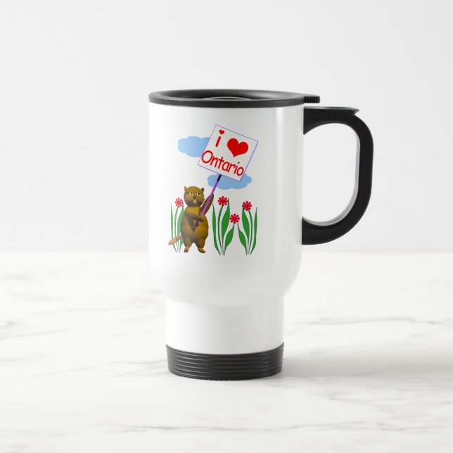 Mug De Voyage Le castor canadien aime l'Ontario (Droite)