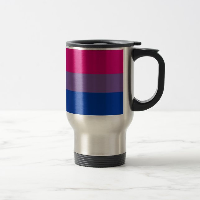 Mug De Voyage Le drapeau de Bi vole pour la fierté bisexuelle (Droit)
