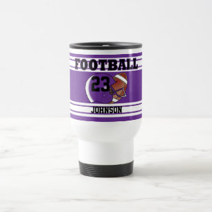 Mug De Voyage Le football pourpre et blanc
