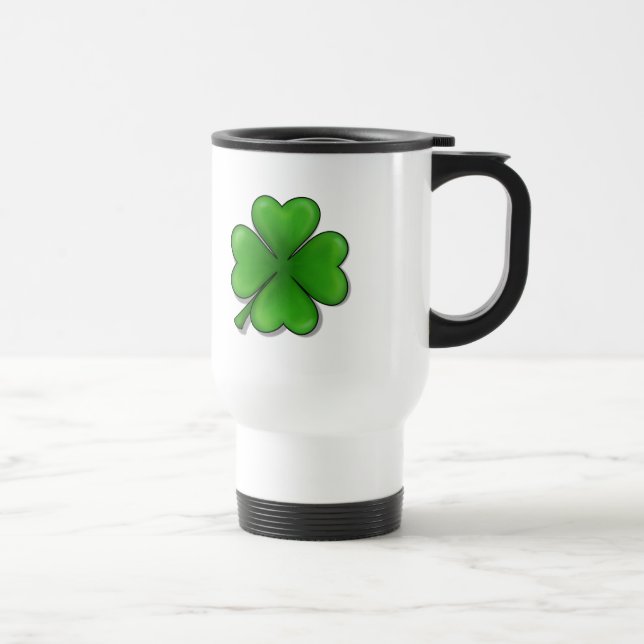 Mug De Voyage Le jour de St Patrick, trèfle de quatre feuilles (Droite)