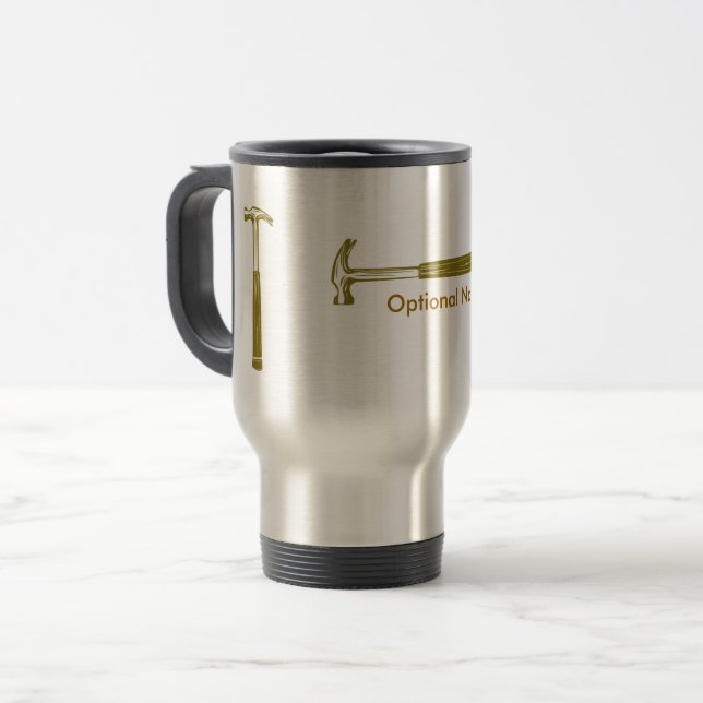 Mug De Voyage Le marteau de Handyman dessine la construction du  (Devant gauche)