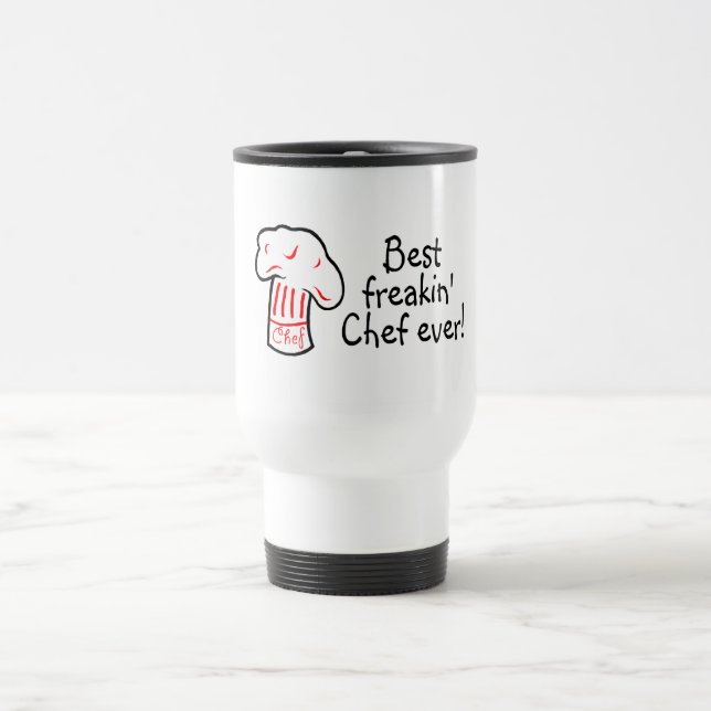 Mug De Voyage Le meilleur chef de Freakin jamais (Centre)