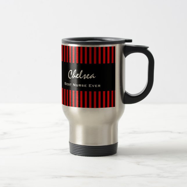 Mug De Voyage Le meilleur noir rouge nommé toujours fait sur (Droit)
