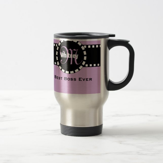 Mug De Voyage Le meilleur POURPRE nommé de monogramme et de (Droit)