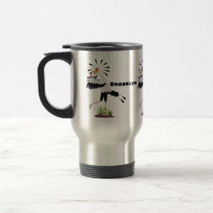 Mug De Voyage Le mignon secrétaire oiseau écrire des notes dessi