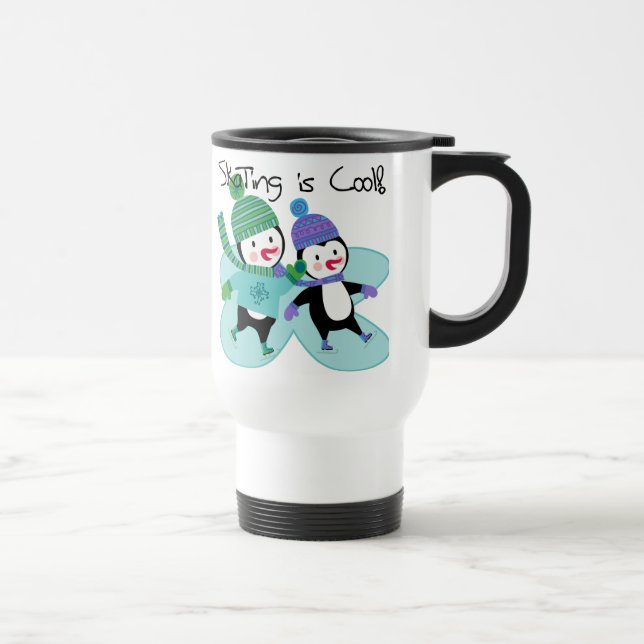 Mug De Voyage Le patinage de pingouins est frais (Droite)