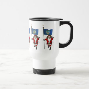 Mug De Voyage Le Père Noël Avec L'Ensigne Du Nebraska